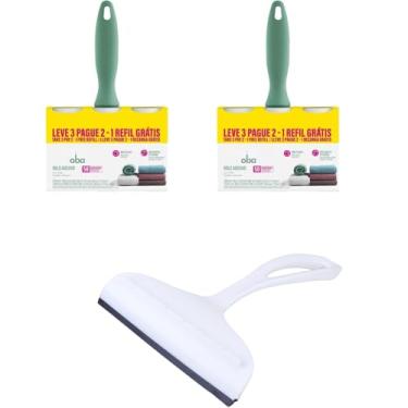 Imagem de Kit 1 Rodo de pia Branco e 2 Rolo Adesivo Tira Pelos com 2 Refis