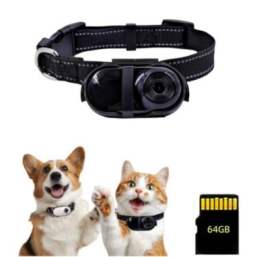 Imagem de Coleira de câmera para animais de estimação WHALPAW HD 1080P - Mini câmera de ação de 64 GB para gatos/cães, câmera corporal vestível com lente de 170° e clipe ajustável, sem necessidade de Wi-Fi