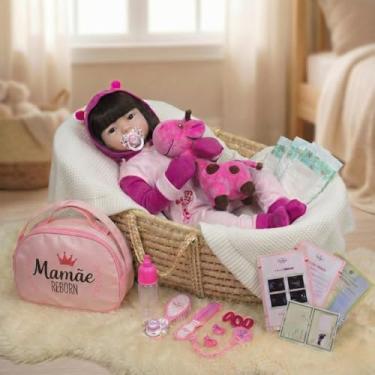 Imagem de Mamãe Reborn, Bebê Reborn Boneca Realista Silicone Girafinha Mamãe Reborn
