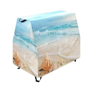 Imagem de Qilmy Beautiful Beach Seashell Starfish Kids Water Table Cover, Duty Waterproof Patio Table Covers for Outdoor Toddler Splash Tables, UV Resistant & Dustproof Play Table Protector, Cover Only