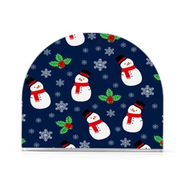 Imagem de JUZIHAI Porta-guardanapos de boneco de neve de Natal para mesa, dispensador de guardanapo de acrílico, suporte de lenços independente de mesa para cozinha, jantar, bar, festa, decoração de casa