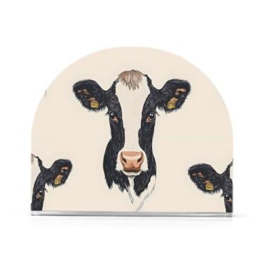 Imagem de JUZIHAI Porta-guardanapos de vaca para mesa dispensador de guardanapo de acrílico para mesa suporte de lenços independente para cozinha sala de jantar bar festa decoração de casa