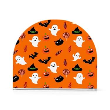 Imagem de JUZIHAI Abóboras de Halloween Porta-guardanapos para mesa Dispensador de guardanapo de acrílico para mesa Suporte de lenços independente para cozinha sala de jantar bar festa decoração de casa
