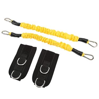 Imagem de 1 par de tiras de tornozelo fitness, cinta elástica de resistência para treinamento de perna de ginástica com punhos, acessórios de máquina de exercício para treinamento de academia