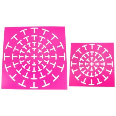 Imagem de PIYANYO Conjunto de moldes de mandala com ferramentas de desenho de pontos, 16 peças, modelos reutilizáveis adequados para projetos de arte DIY de madeira de rocha e pintura em tela, 2 peças