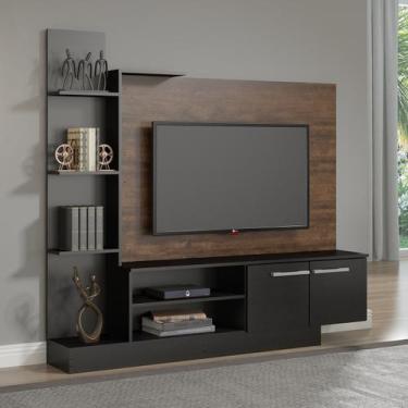 Imagem de Rack com Painel Completo para Tv 50 Pol. 165 X 155 Cm Mdp Castanho 063