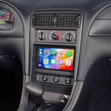Imagem de Atualização estéreo para carro Android 13 Double Din para Ford Mustang 2001-2004 Great Wireless Carplay Android Auto 17.8 cm IPS Touch Screen Head Unit Stereo Bluetooth GPS WiFi, câmera de reserva, 2+