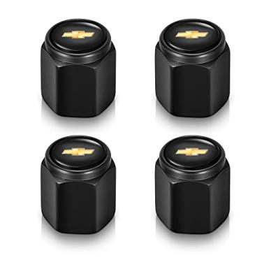 Imagem de YFX Tampa da haste da válvula de pneu compatível com Chevrolet Chevy Silverado Colorado Tahoe Malibu Suburban Camaro Cruze Equinox Sonic Belt O-Ring Seal Tampas de válvula de pneu resistentes à