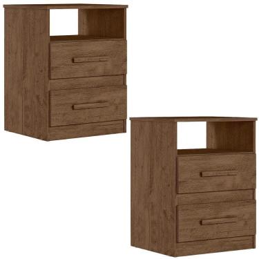 Imagem de Kit 2 Mesas De Cabeceira Apolo 2 Gav Castanho Wood Moval