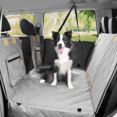 Imagem de COMPAWNY Capa de assento de carro para cães, extensor de assento traseiro rígido para animais de estimação, rede antiderrapante à prova d'água para carro, cama de cachorro para carros, SUVs e