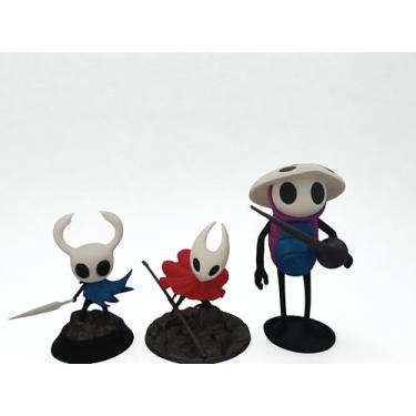 Imagem de Kit 3 Personagens Hollow Knight, Figuras de Ação do Jogo, Cavaleiros com Base, Colecionáveis de Personagens