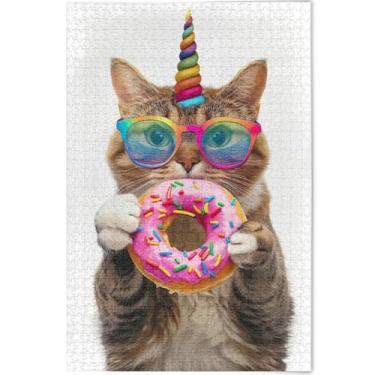 Imagem de Engraçado Gato Arco-íris Unicórnio Quebra-cabeça 500 Peças Adultos Quebra-cabeça Jogo Tech Presentes Personalizado Cena Outono Pintura Fine Art, 52 cm x 37,8 cm