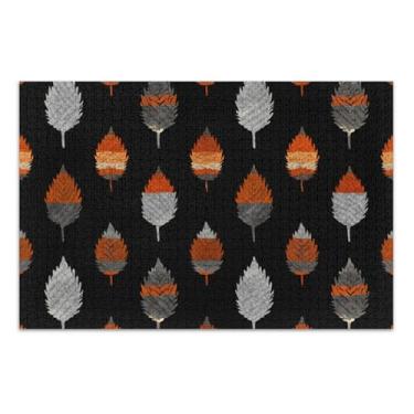 Imagem de Quebra-cabeças de 500 peças para adultos, folhas de outono, preto, presentes técnicos, presentes masculinos, decoração de arte animal, 51 x 35 cm