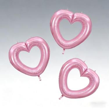 Imagem de Balões vazados de alumínio com coração rosa choque de 101 cm, amor romântico, dia dos namorados, grandes balões de coração para aniversário, casamento, aniversário, dia das mães, chá de bebê