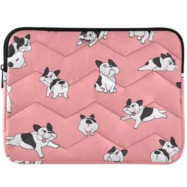 Imagem de Capa para notebook buldogue francês, rosa, fofa, capa para laptop para MacBook de 13 polegadas, capa para laptop fofa de 13 a 14 polegadas universal