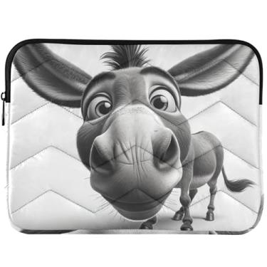 Imagem de Capa para laptop personalizada com burro fofo e divertido, capa para laptop fofa, capa universal para laptop de 13 a 14 polegadas