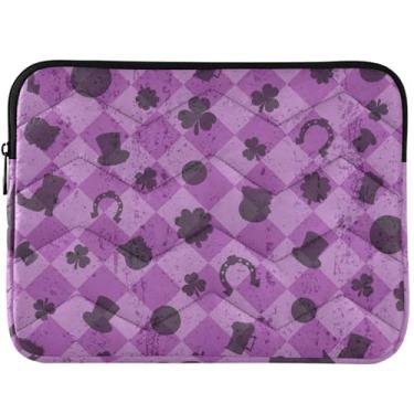 Imagem de Capa para notebook personalizada Dia de São Patrício Trevo Puffy para laptop, capa para MacBook de 13 polegadas, universal, 13 a 14 polegadas, capas fofas para computador