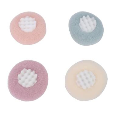 Imagem de Yinhing Esponja de Banho de Girassol 2 Em 1, Malha e Núcleo de Esponja Com Ventosa, Bola de Banho Esfoliante Suave para Homens e Mulheres, Monofilamento de Poliéster Macio (Conjunto de quatro peças)