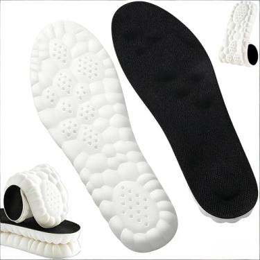 Imagem de Palmilhas 4D Cloud para homens e mulheres, palmilhas de bota de espuma de memória, inserções de sapato almofadadas, acabamento para todos os tipos de sapatos (1 par - preto BR 3,5-4)