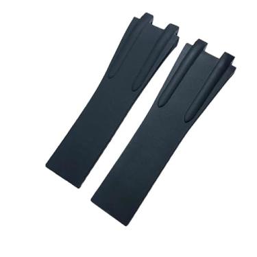 Imagem de GANYUU Pulseira de relógio de borracha de silicone convexa 26 mm apto para Atenas Ulysse Nardin pulseira de relógio fivela dobrável homens esportes pulseiras impermeáveis (cor: preto, tamanho: 26 mm)