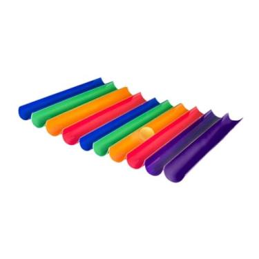 Imagem de MotiveTech Kit Pipeline Pipe Challenge 10 Atividades de Exercícios de Aprendizagem em Grupo de Trabalho em Equipe de Meia Bola E 1 Bola para Academia de Esportes