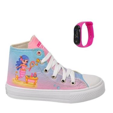 Imagem de Tênis Infantil Feminino Unicórnio Sereia Menina Botinha Cano Alto Club