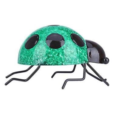 Imagem de CUOFYUNL Tooarts Joaninha Decoração de Parede Ferro Desenho Joaninha Decoração Divertida Artesanato Jardim ou Decoração de Quarto Infantil Estilo Natural de Fazenda (Verde)