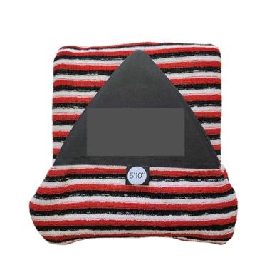 Imagem de 5.10FT Soft Protective Surfboard Sock Shortboard Cover for Water Sports Stretch Striped Pattern Board(Black W red)
