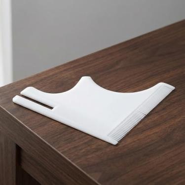 Imagem de Modelo de modelagem e modelagem de barba pente ferramenta de alinhamento de cabelo acessório de cuidados de precisão branco