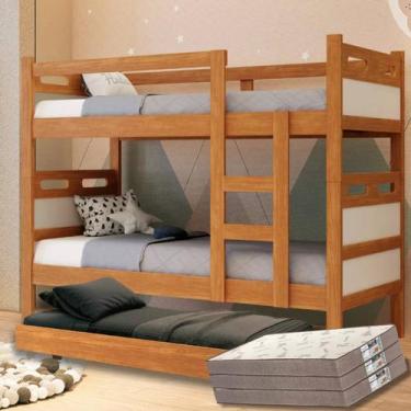 Imagem de Treliche Beliche com Cama Auxiliar e 03 Colchões D33 Gold Triliche - B