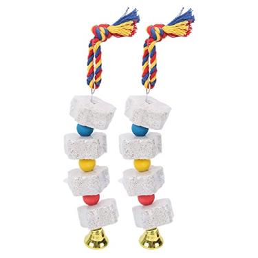 Imagem de Ainoli 2 peças de brinquedos para mastigar pássaros, pedra de moagem para papagaios/hamsters e outros roedores