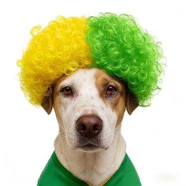 Imagem de Peruca de animal de estimação para fãs de futebol da Copa do Mundo, cabeça com bandeira nacional Crazy Cheer, acessórios ajustáveis para fantasia de cão/gato, para jogos de futebol, olímpicos