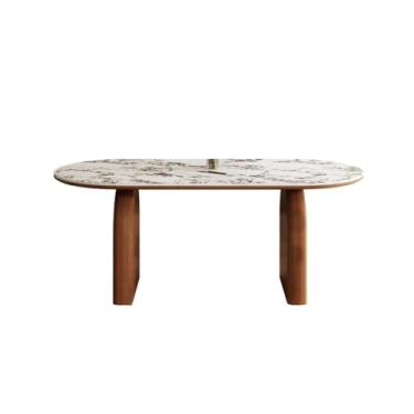 Imagem de Mesa de jantar retrô, mesa de jantar de apartamento pequeno, mesa de jantar de ardósia chinesa, mesa de sala de estar, mesa de cozinha moderna