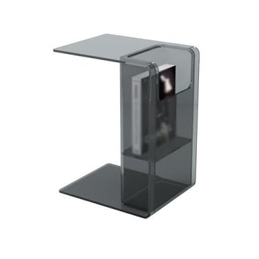 Imagem de Mesa lateral de sofá, mesa lateral pequena, sala de estar, mesa de centro, quarto nórdico, mesa de canto transparente, cadeira, mesa lateral