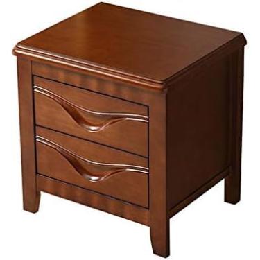 Imagem de Mesa de cabeceira simples, armário de armazenamento independente, mesa de cabeceira de madeira maciça