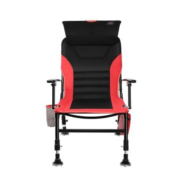 Imagem de Cadeira de pesca, dobrável, multifuncional, cadeira reclinável com almofada ajustável, cadeira de acampamento (B)