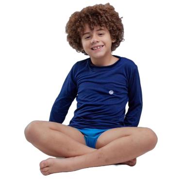 Imagem de Camisa Infantil Uv50+ Térmica Menino Blusa Proteção Solar Segunda Pele-Masculino