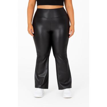 Imagem de Calça Flare Bailarina Plus Size G1 G2 G3 G4 Em Cirrê Brilho Molhado Tecido Ultra Grosso Power-Feminino
