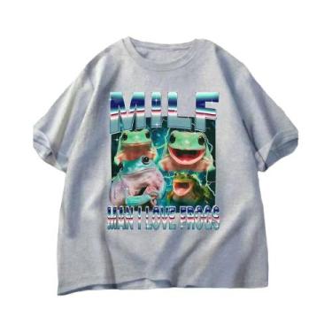 Imagem de Camiseta Feminina Vintage Com Estampa De Meme De Sapo, Manga Curta, En