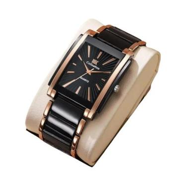 Imagem de Relógio De Luxo Masculino Retangular Com Pulseira De Aço Inoxidável Re