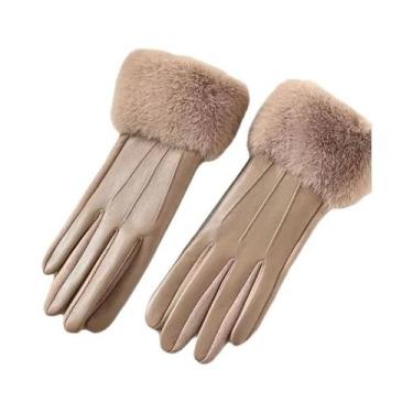 Imagem de Luvas Femininas De Couro Para Inverno Com Tela Sensível Ao Toque, Impe