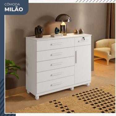 Imagem de Comoda Milao 1 Porta 6 Gavetas em MDP Benetil Moveis