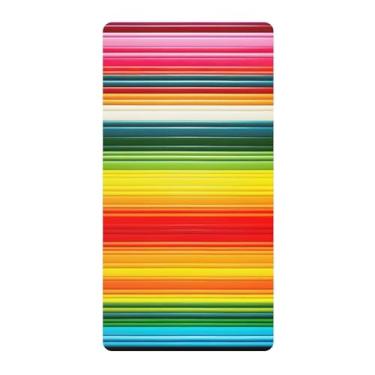 Imagem de Blueangle Lençol de berço padrão para berço infantil - Lençóis de algodão macio e respirável com listras coloridas do México (60)