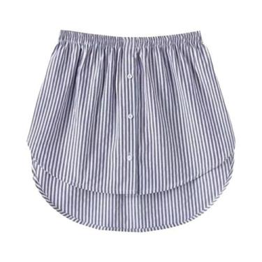 Imagem de Saia Casual Feminina Preta Estilo Coreano Com Barra Falsa E Detalhe De