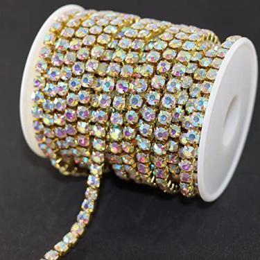 Imagem de Jerler 10 jardas de cristal strass acabamento SS24/5,0 mm, corrente fechada para costura, artesanato, decoração ideal para festa de casamento Natal DIY