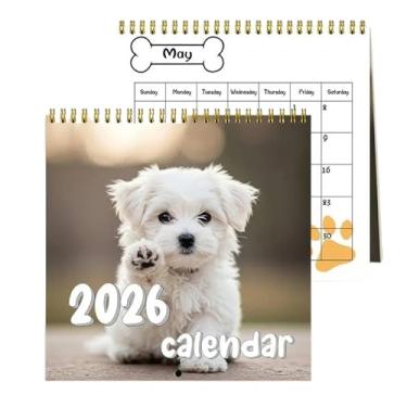 Imagem de Calendário para cães 2026 | Calendário mensal de parede, organizador de grade grande para preparações de férias no local de trabalho, rastreamento de objetivos pessoais, agendamento de atividades