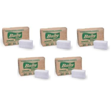 Imagem de Toalhas De Papel Interfolhas 3 Dobras Fardo Com 5 Pacotes - Baby