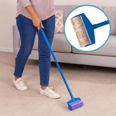 Imagem de Rolo Tira Pelos Lavável Roupas Sofá Estofado Cabelo Pet Limpeza Reutil