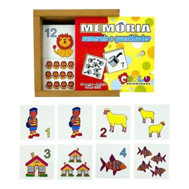 Imagem de Jogo da Memória Numerais e Quantidades Pedagógico Infantil Brinquedos 