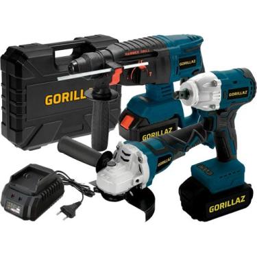 Imagem de Kit Esmerilhadeira + Chave Impacto + Martelete Brushless 21v - Gorilla